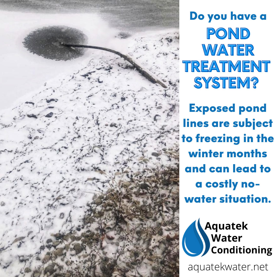 pond water treatment system frozen pond line image