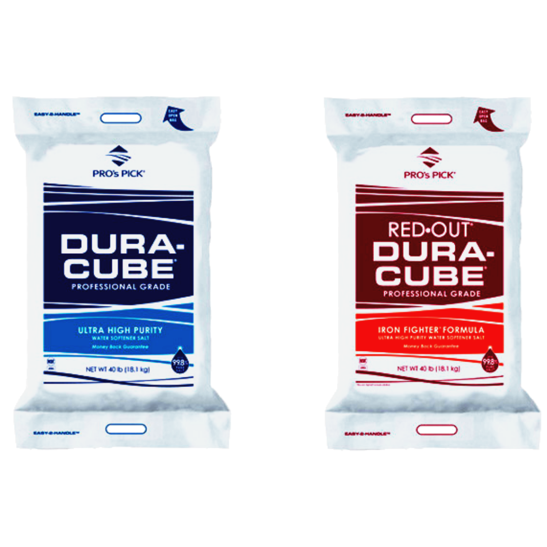 Aquatek Water Conditioning sells Dura-Cube Regular and Red Out Salt