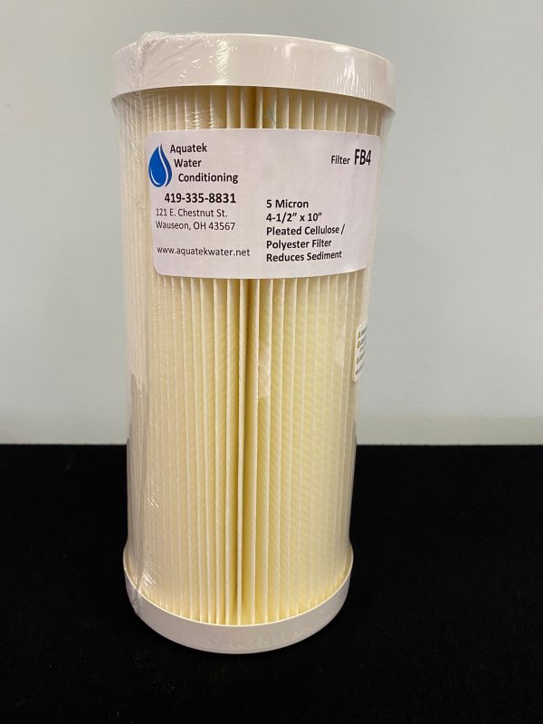 5 Micron 4 1/2"x10" Pleated Cellulose/Polyester Filter